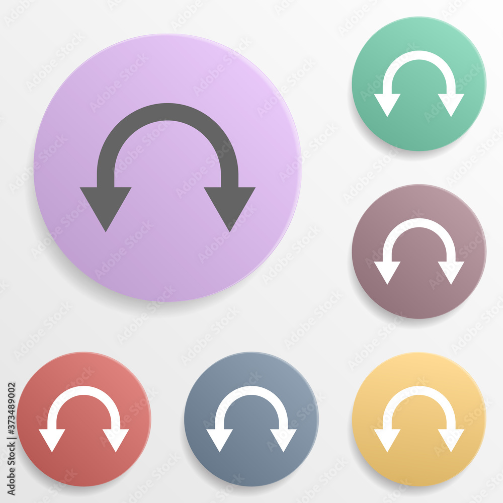 Poster arrow badge color set icon. simple glyph, flat vector of arrows icons for ui and ux, website or mobi