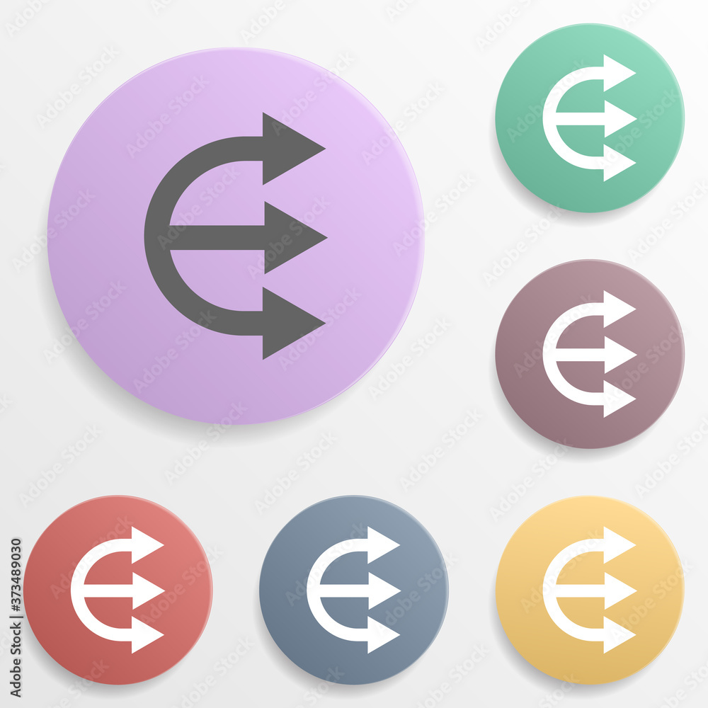 Poster arrow badge color set icon. simple glyph, flat vector of arrows icons for ui and ux, website or mobi