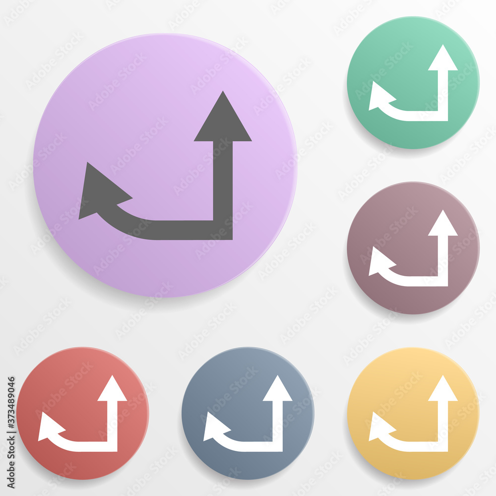 Poster arrow badge color set icon. simple glyph, flat vector of arrows icons for ui and ux, website or mobi
