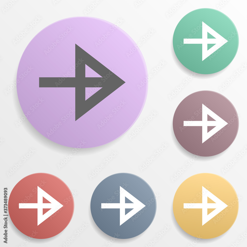 Poster arrow badge color set icon. simple glyph, flat vector of arrows icons for ui and ux, website or mobi
