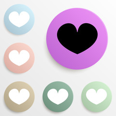 a heart badge color set. Simple glyph, flat vector of web icons for ui and ux, website or mobile application