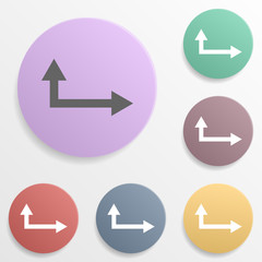 Arrow badge color set icon. Simple glyph, flat vector of arrows icons for ui and ux, website or mobile application