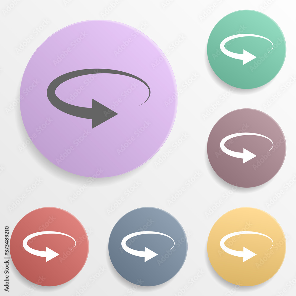 Poster arrow badge color set icon. simple glyph, flat vector of arrows icons for ui and ux, website or mobi