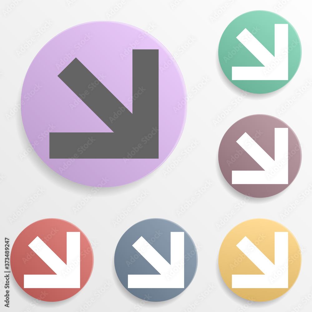 Poster arrow badge color set icon. simple glyph, flat vector of arrows icons for ui and ux, website or mobi