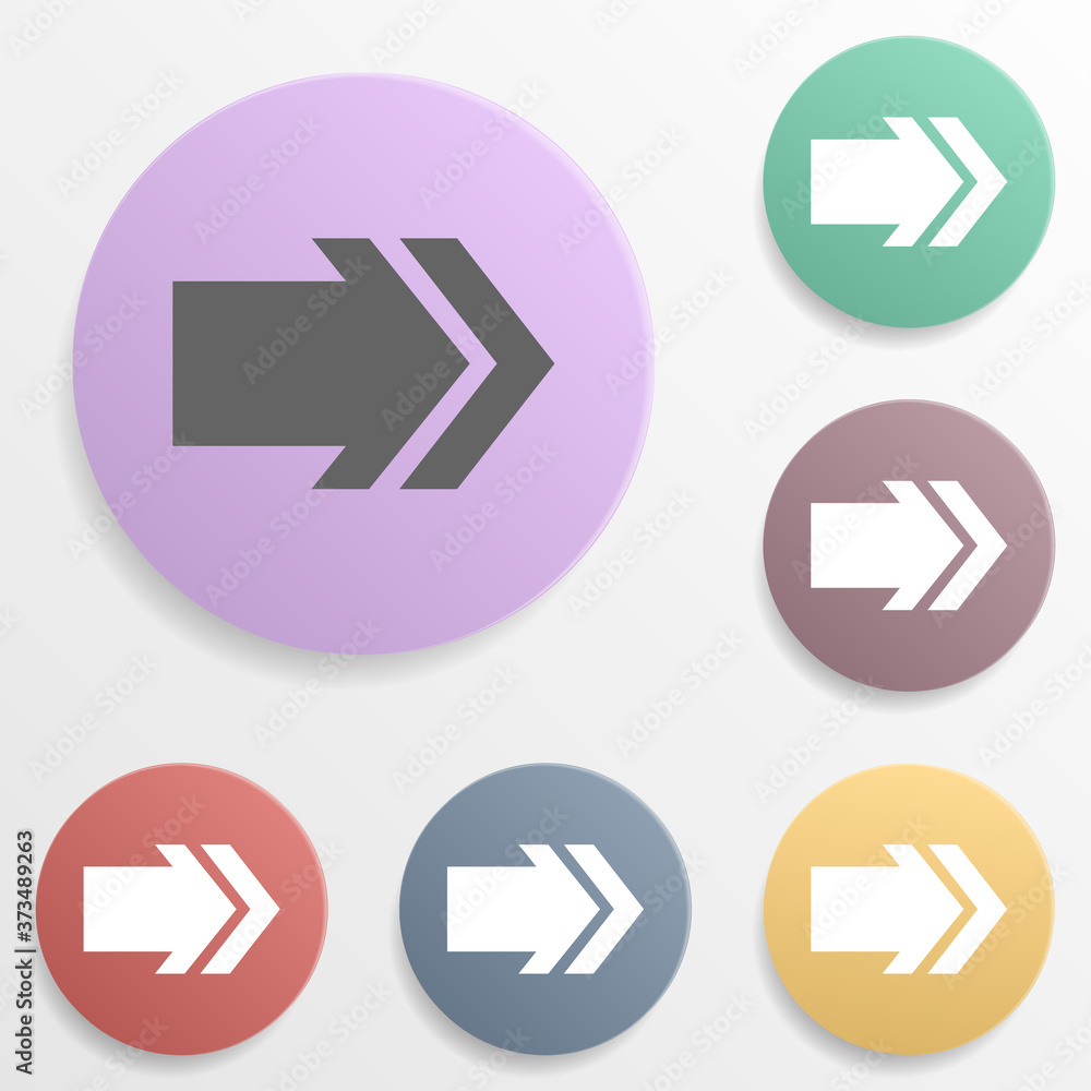 Poster arrow badge color set icon. simple glyph, flat vector of arrows icons for ui and ux, website or mobi