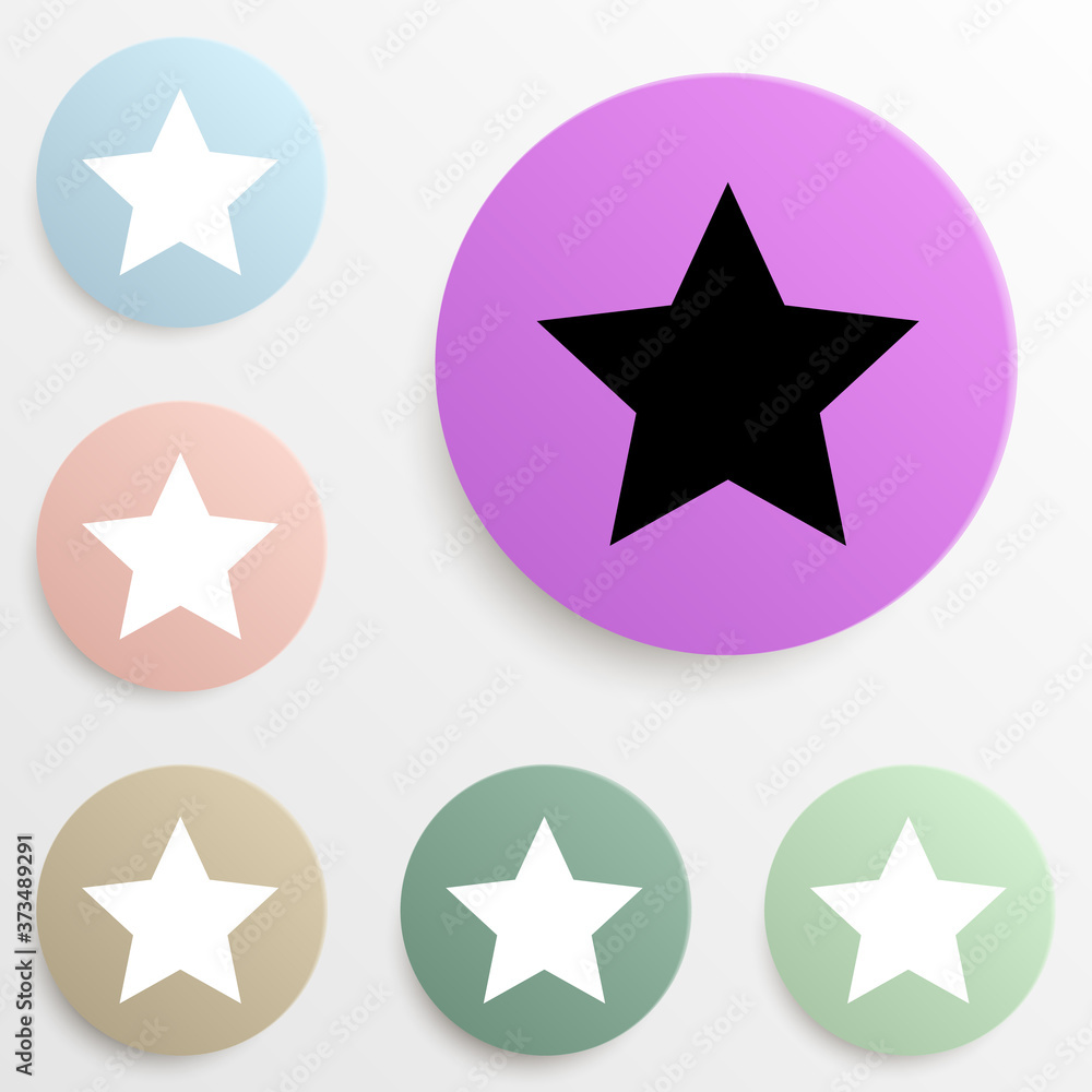Poster star badge color set. simple glyph, flat vector of web icons for ui and ux, website or mobile applic