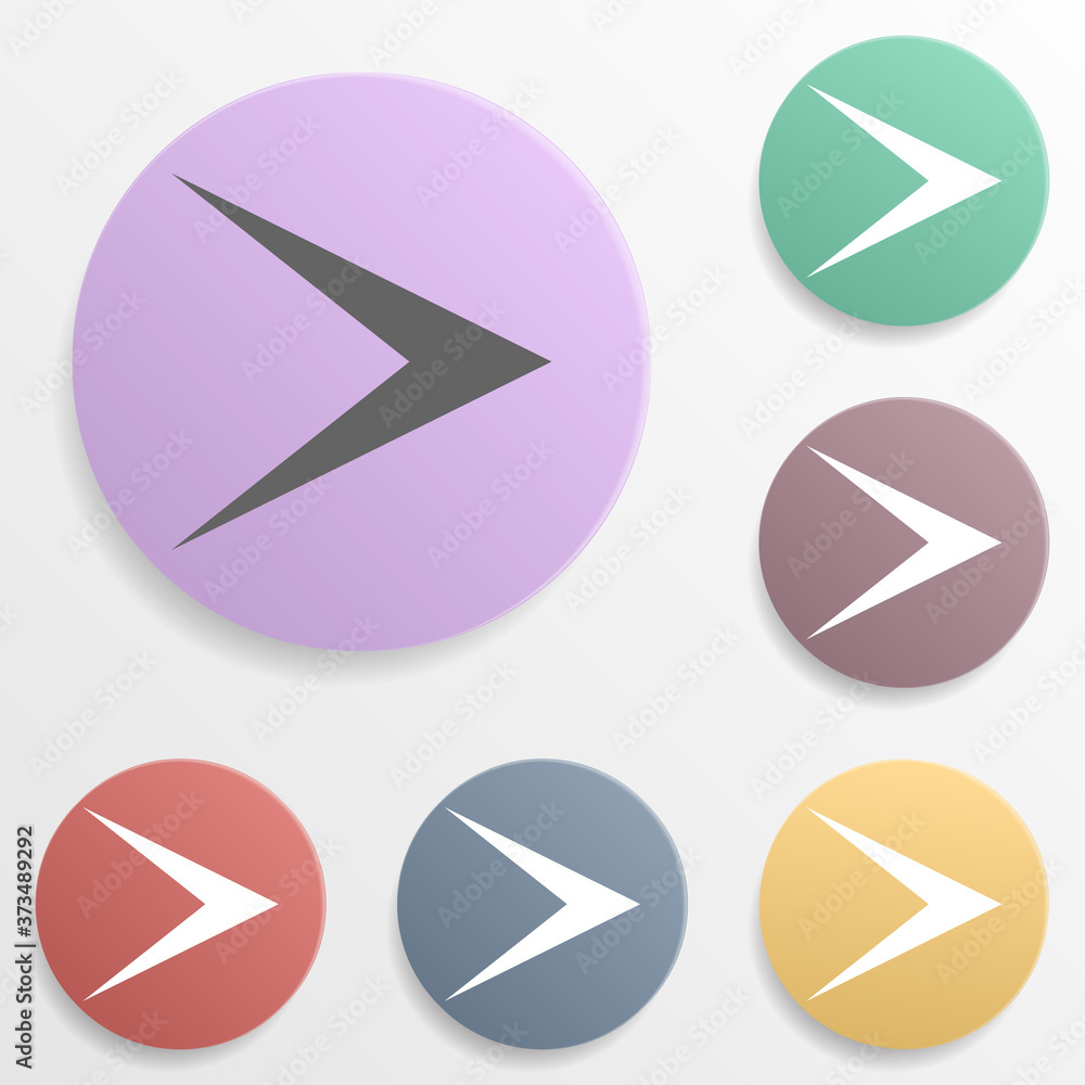 Poster arrow badge color set icon. simple glyph, flat vector of arrows icons for ui and ux, website or mobi