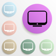 monitor badge color set. Simple glyph, flat vector of web icons for ui and ux, website or mobile application