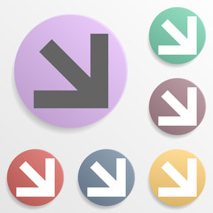 Arrow badge color set icon. Simple glyph, flat vector of arrows icons for ui and ux, website or mobile application