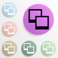 two layers badge color set. Simple glyph, flat vector of web icons for ui and ux, website or mobile application