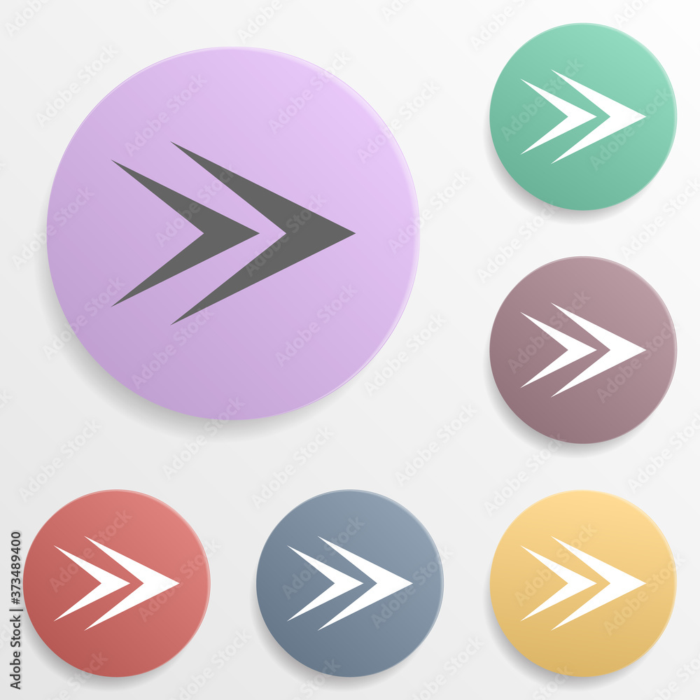 Poster arrow, forward badge color set icon. simple glyph, flat vector of arrows icons for ui and ux, websit