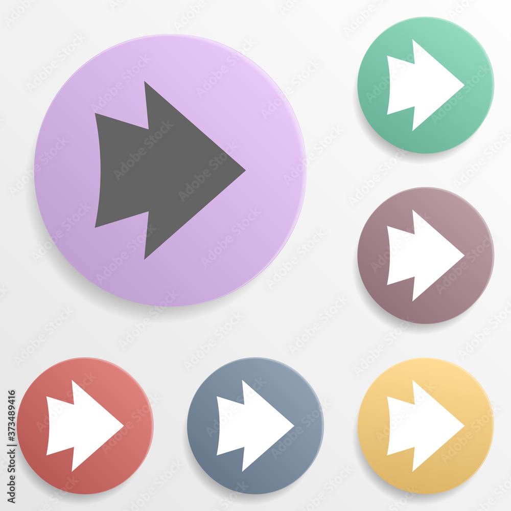 Poster arrow badge color set icon. simple glyph, flat vector of arrows icons for ui and ux, website or mobi