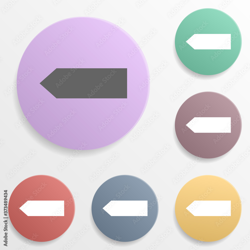 Poster arrow badge color set icon. simple glyph, flat vector of arrows icons for ui and ux, website or mobi