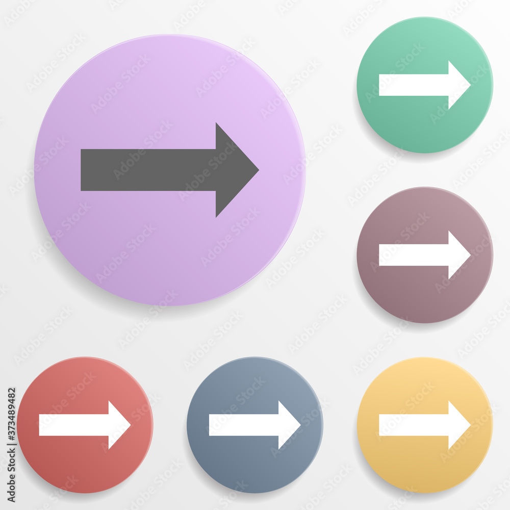 Poster arrow badge color set icon. simple glyph, flat vector of arrows icons for ui and ux, website or mobi