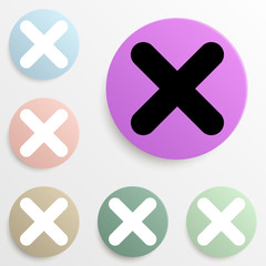 Obraz premium sign remove badge color set. Simple glyph, flat vector of web icons for ui and ux, website or mobile application