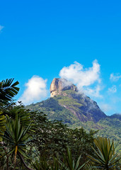 Fototapeta na wymiar Tropical landscape with mountain and clouds, Rio