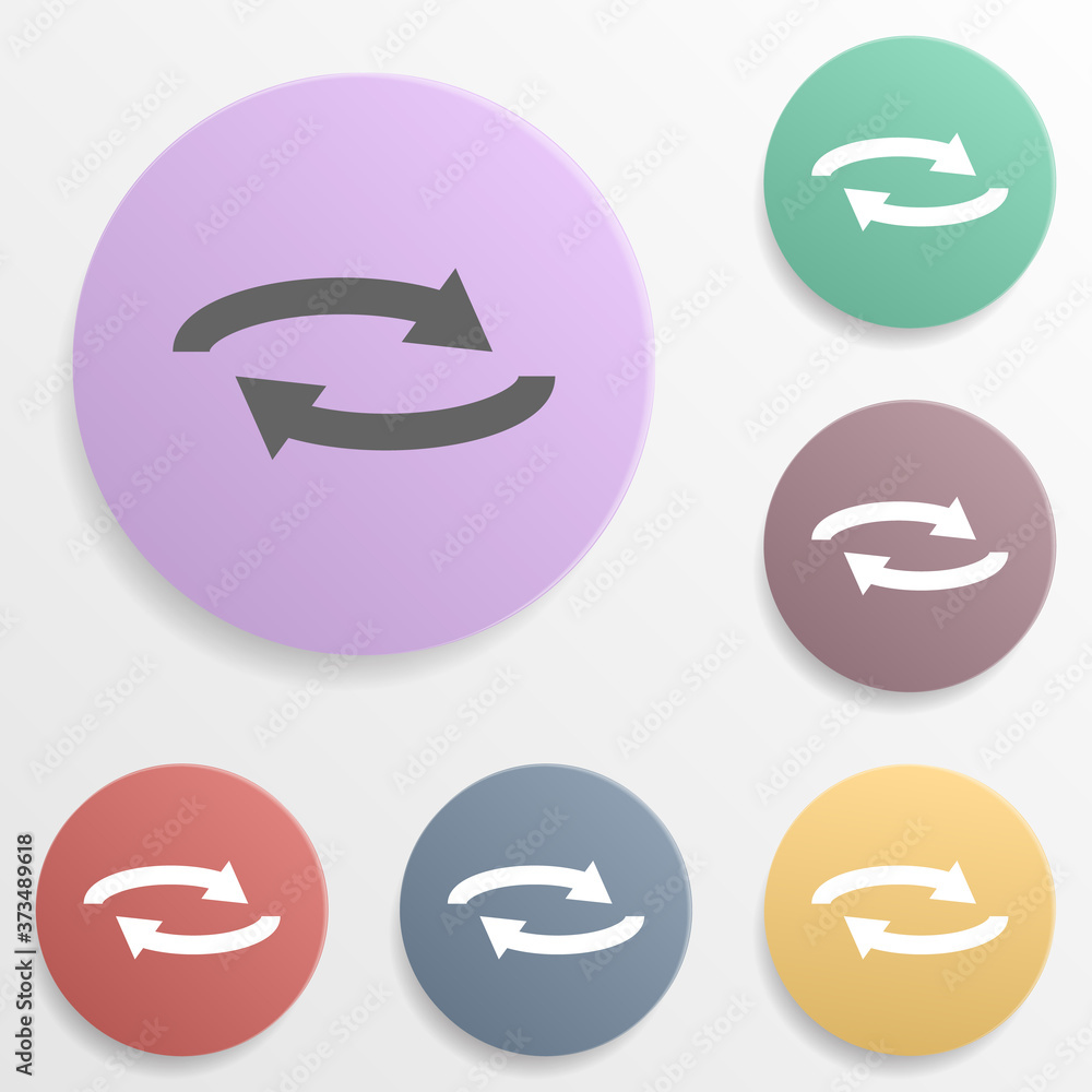 Poster arrow badge color set icon. simple glyph, flat vector of arrows icons for ui and ux, website or mobi