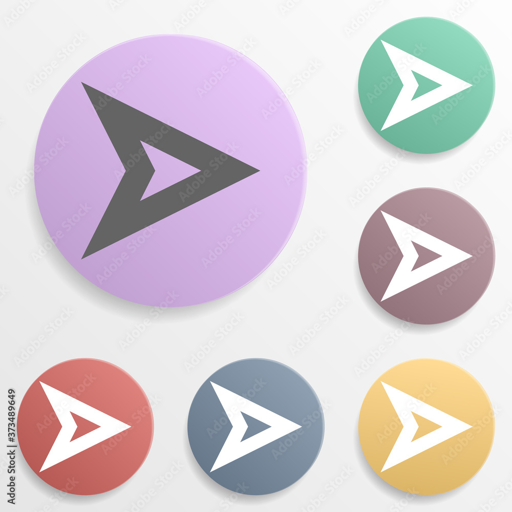 Poster arrow badge color set icon. simple glyph, flat vector of arrows icons for ui and ux, website or mobi
