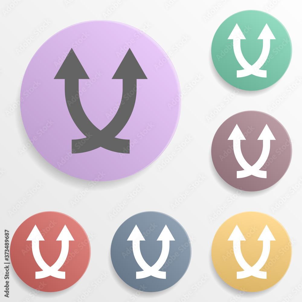 Poster arrow badge color set icon. simple glyph, flat vector of arrows icons for ui and ux, website or mobi