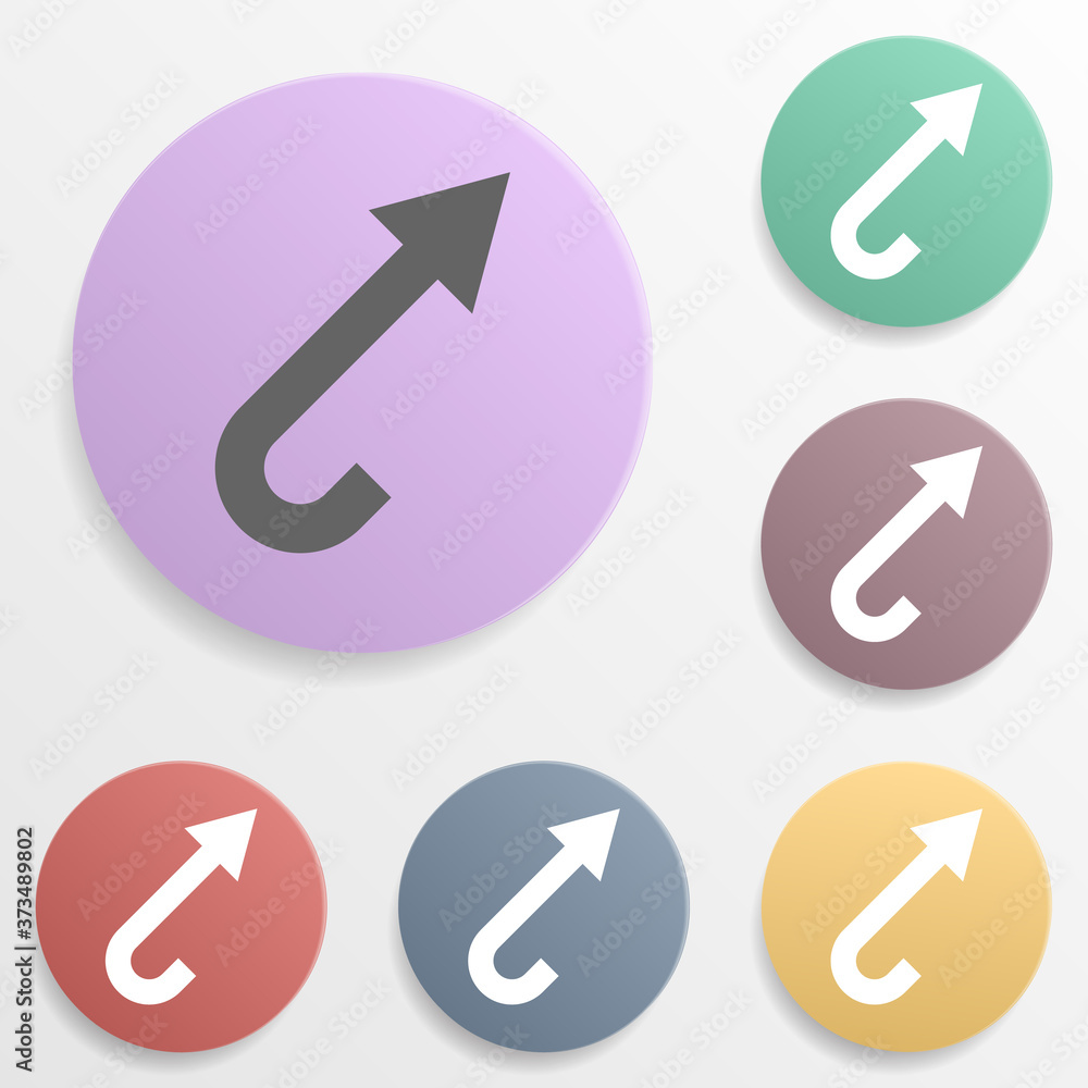 Poster arrow badge color set icon. simple glyph, flat vector of arrows icons for ui and ux, website or mobi
