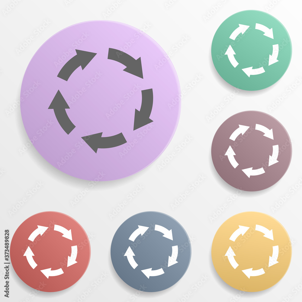 Poster arrow badge color set icon. simple glyph, flat vector of arrows icons for ui and ux, website or mobi