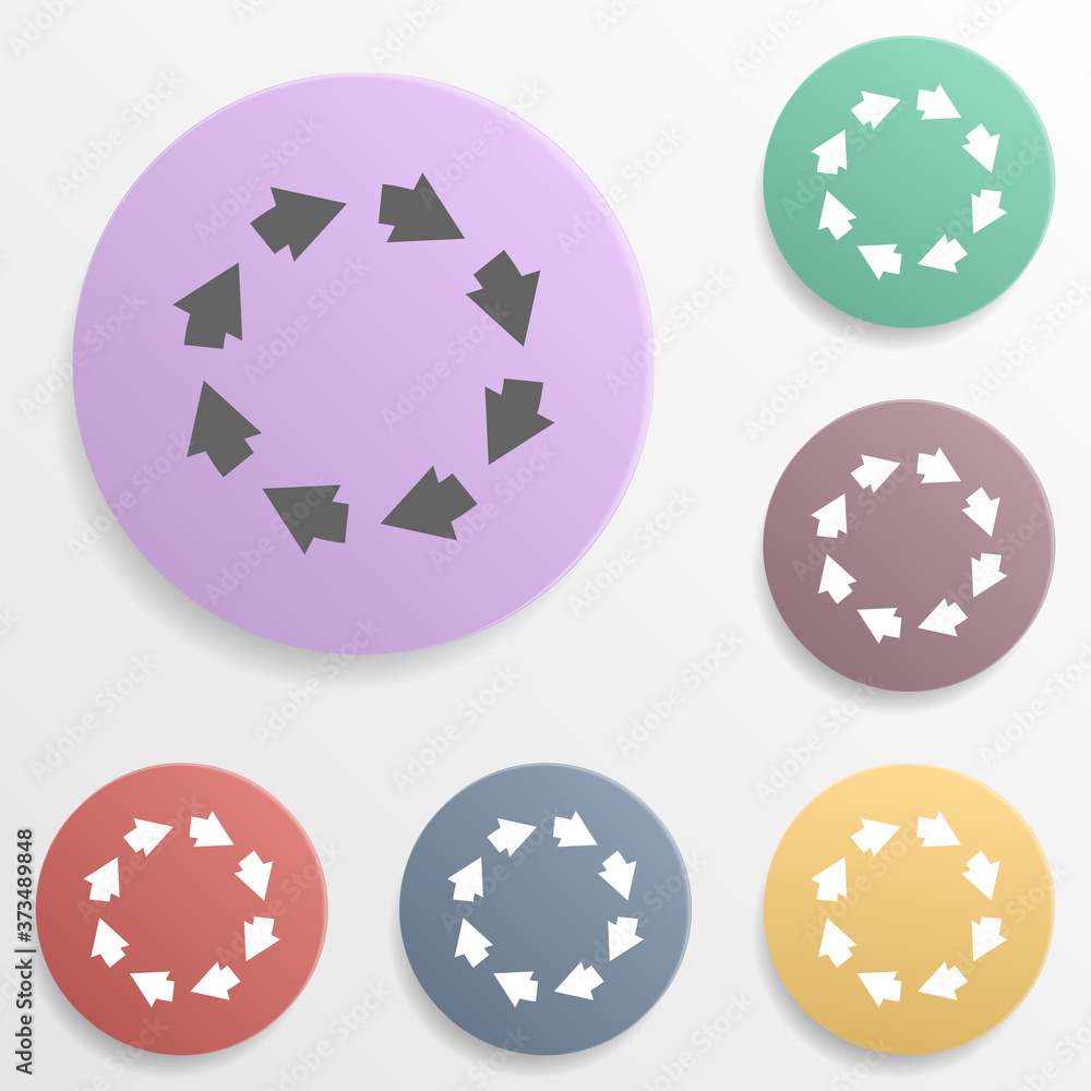 Poster arrow badge color set icon. simple glyph, flat vector of arrows icons for ui and ux, website or mobi