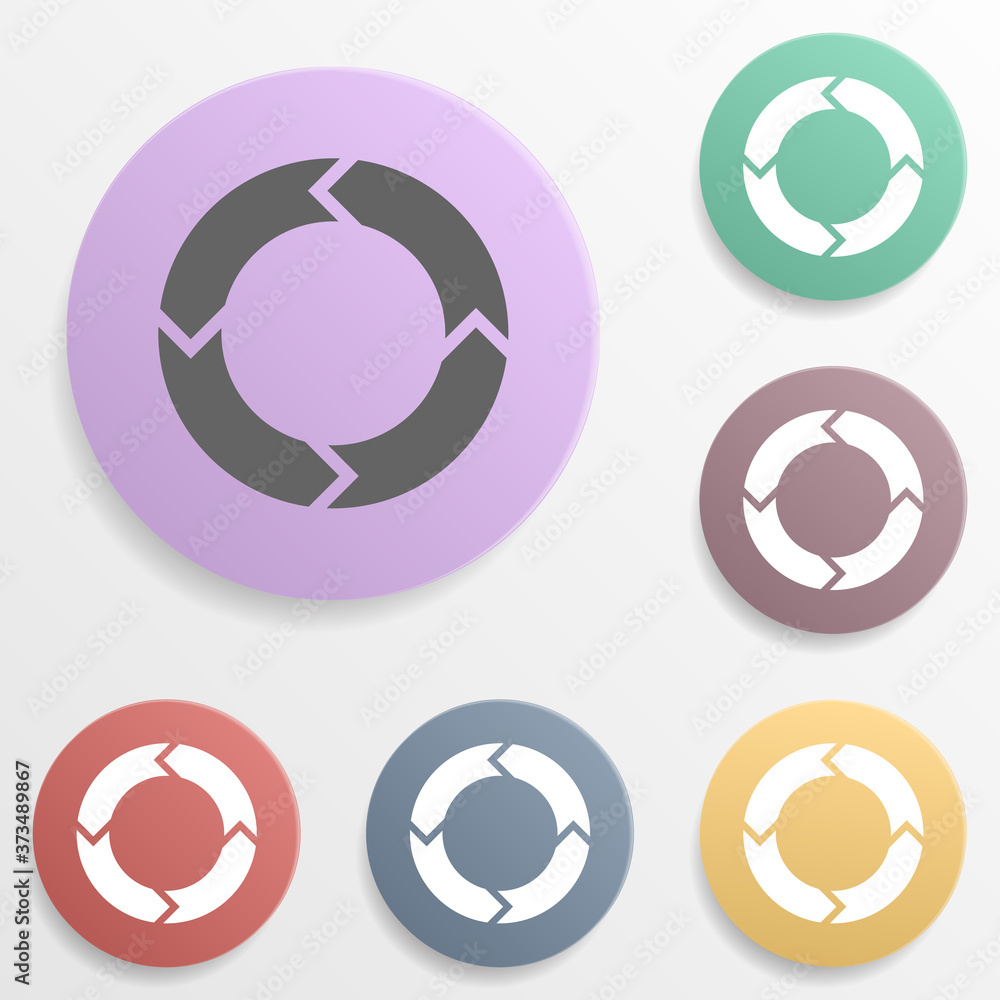 Poster arrow badge color set icon. simple glyph, flat vector of arrows icons for ui and ux, website or mobi