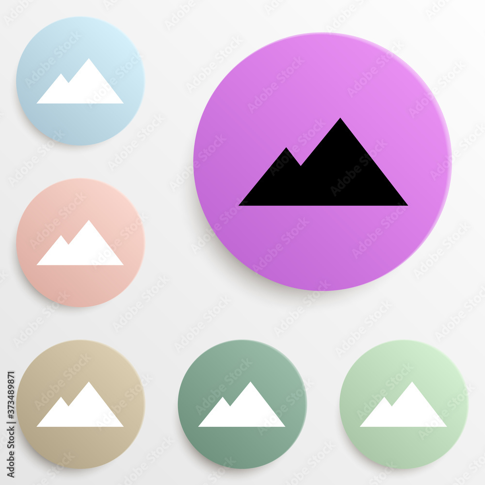 Poster pyramids badge color set. simple glyph, flat vector of web icons for ui and ux, website or mobile ap
