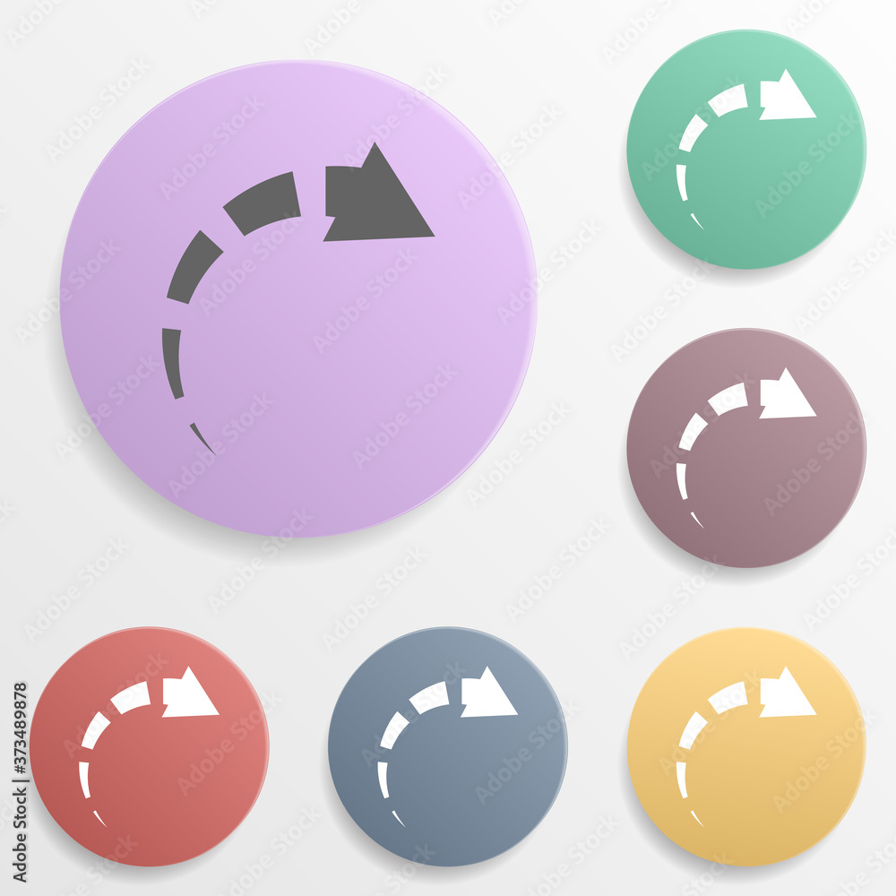 Poster arrow badge color set icon. simple glyph, flat vector of arrows icons for ui and ux, website or mobi