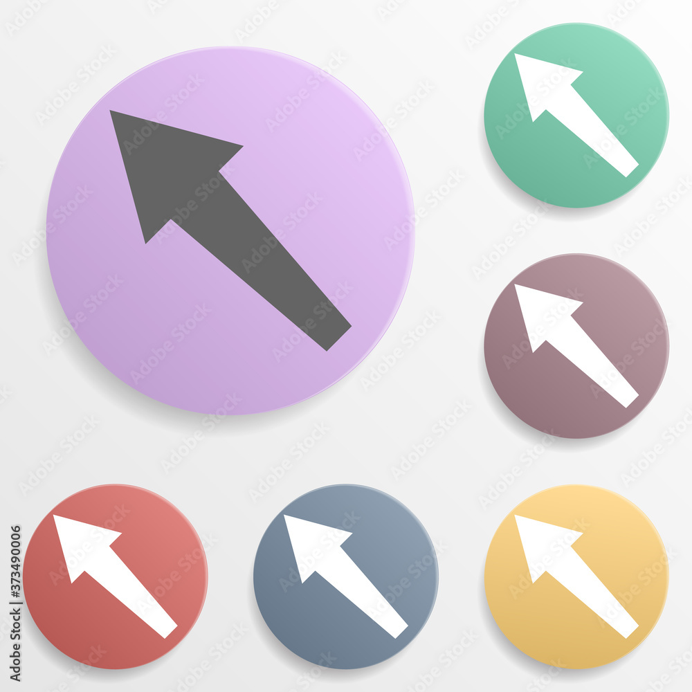 Poster arrow badge color set icon. simple glyph, flat vector of arrows icons for ui and ux, website or mobi