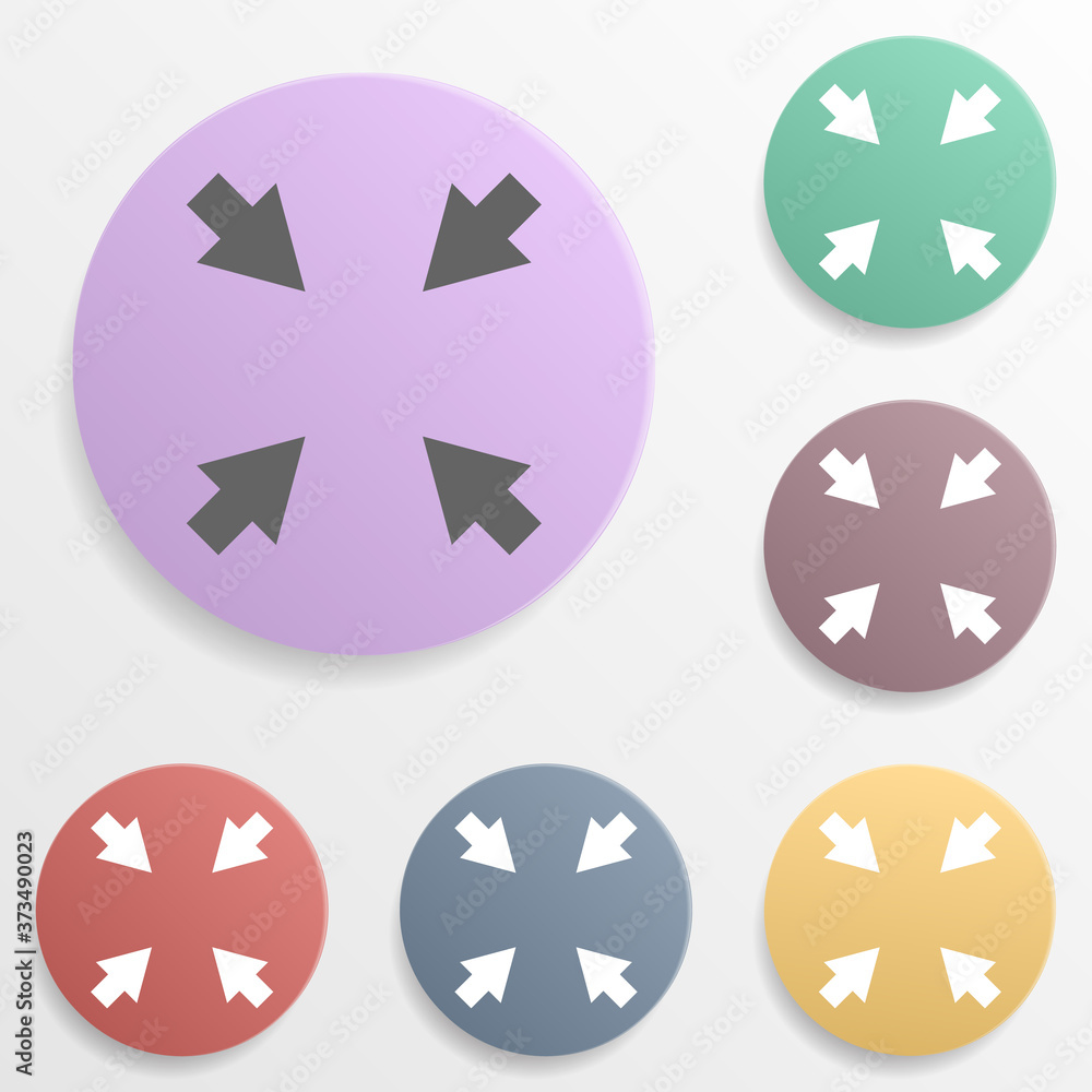 Poster arrow, size badge color set icon. simple glyph, flat vector of arrows icons for ui and ux, website o