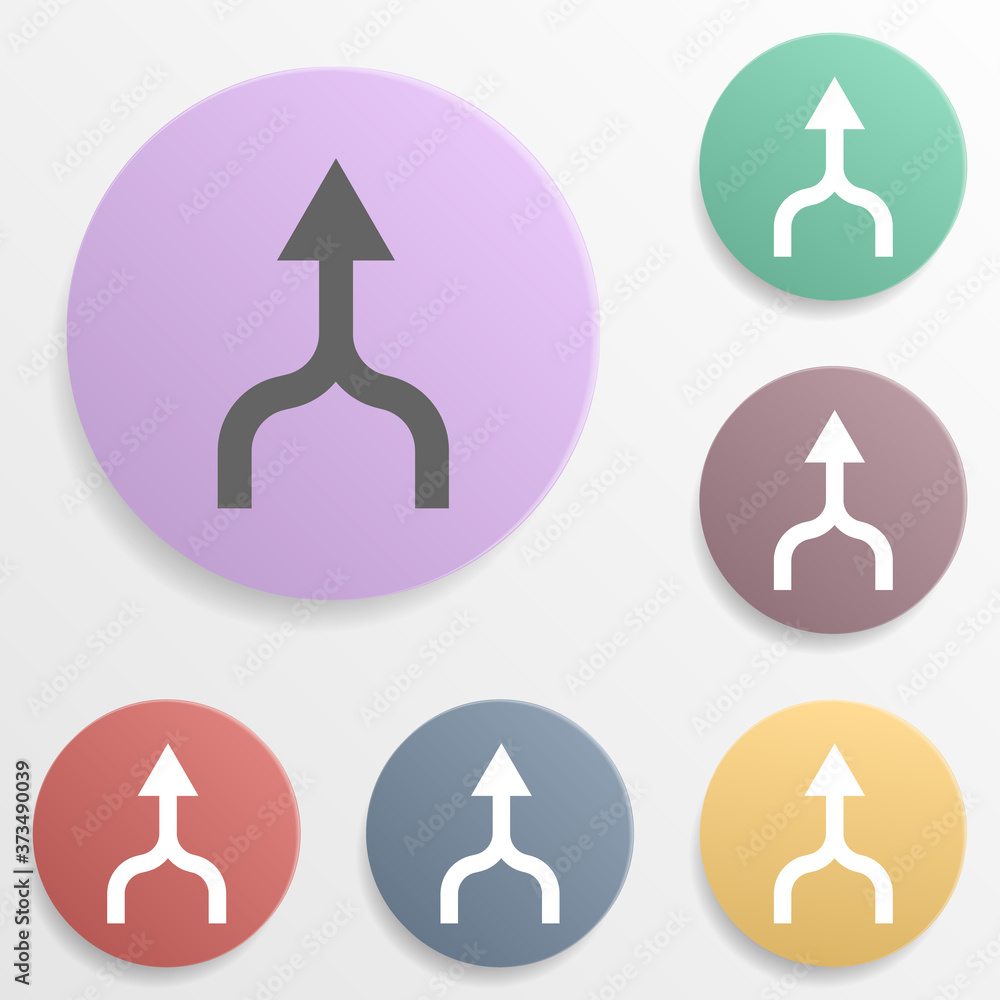 Poster arrow badge color set icon. simple glyph, flat vector of arrows icons for ui and ux, website or mobi