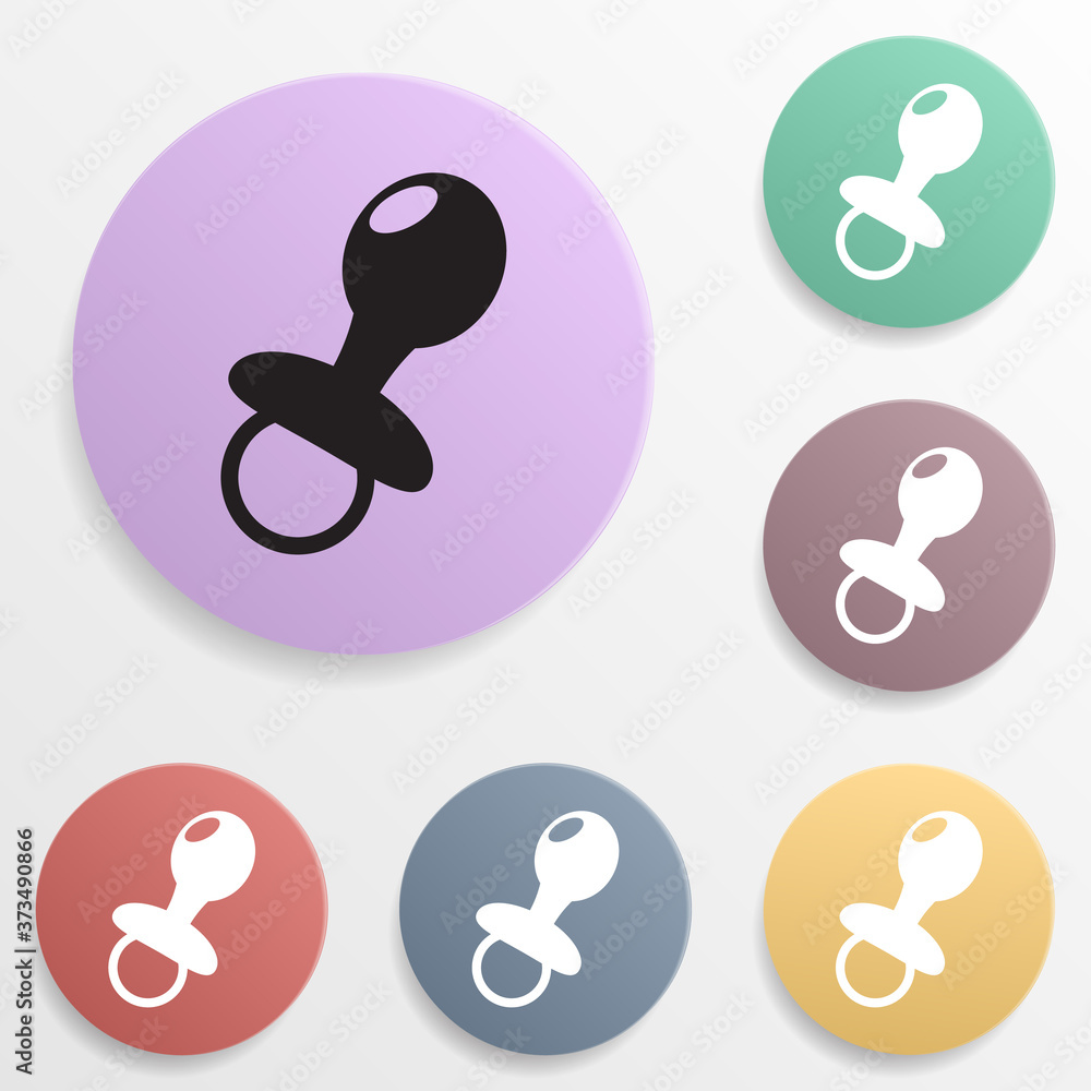 Aufkleber soother badge color set icon. simple glyph, flat vector of toys icons for ui and ux, website or mobi