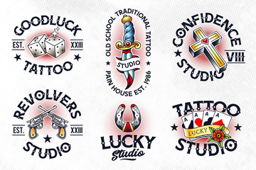 Old School Tattoo Vector Emblems