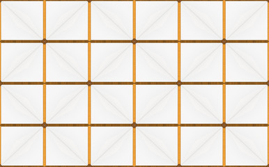 3d rendering. luxurious seamless golden square grid pattern tile wall design background.