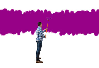 worker - painter on white background