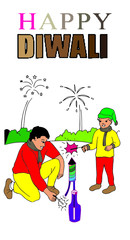 vector illustration of a indian festival happy diwali party 