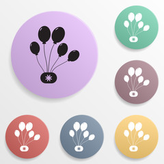 Party balloons badge color set icon. Simple glyph, flat vector of toys icons for ui and ux, website or mobile application