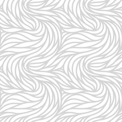 Elegant seamless floral pattern. Wavy vector abstract background. Stylish modern monochrome striped texture.