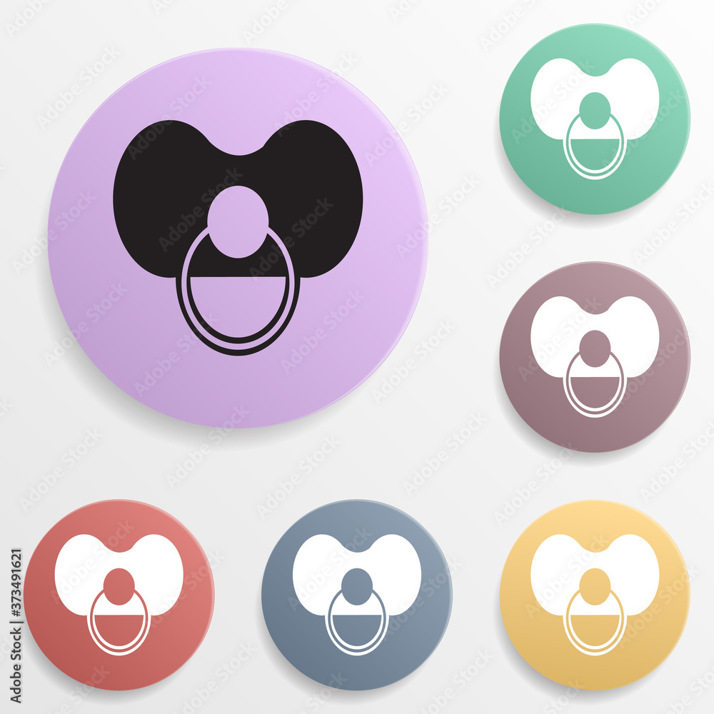 Aufkleber soother badge color set icon. simple glyph, flat vector of toys icons for ui and ux, website or mobi