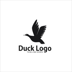 duck logo design silhouette vector