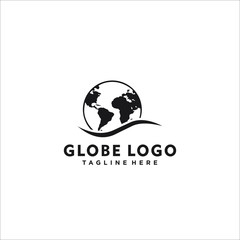 globe logo design silhouette vector