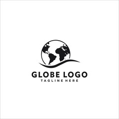 globe logo design template silhouette vector