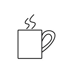 Coffee cup icons, outline style