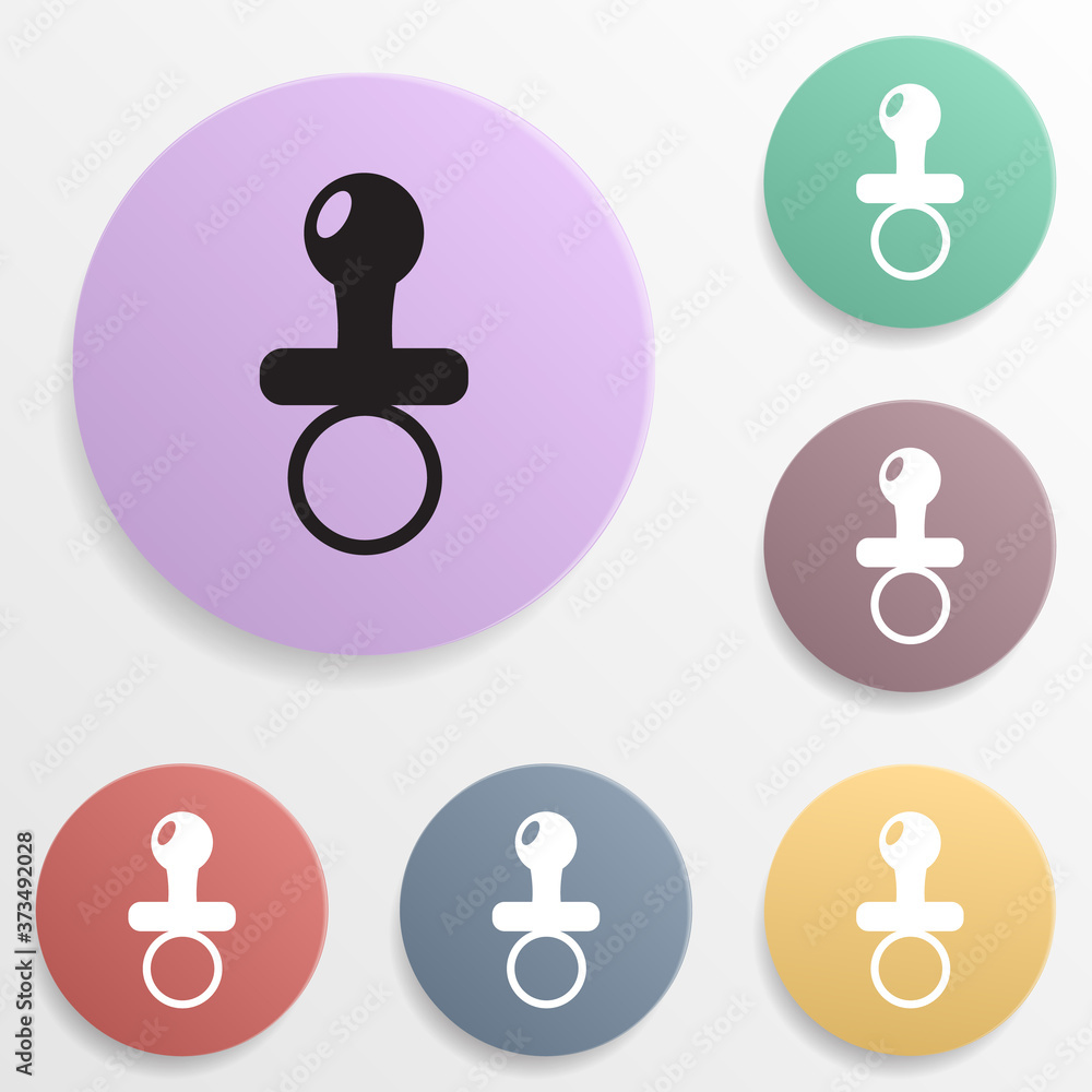 Poster soother badge color set icon. simple glyph, flat vector of toys icons for ui and ux, website or mobi
