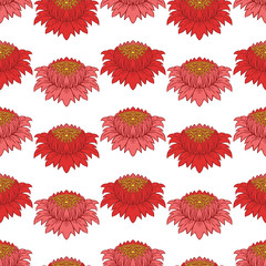Red and pink vintage peonies