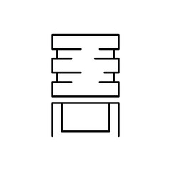 Black flat line vector icon for simple office water cooler on white background.
