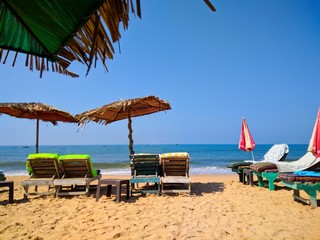 Captured beautiful view of sea at Candolim beach Goa with mobile camera