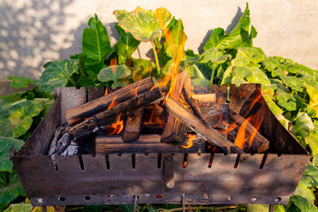 Camp fire in the night