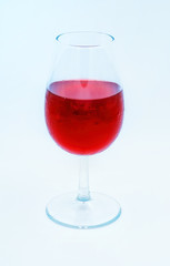 A Glass Transparent Goblet Of Red Wine On A White Background